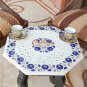Marble White Coffee Top Table Lapis Stone Floral Filigree Design Corridor Decor