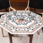 White Marble Counter Table Top Marquetry Floral Design Handmade Gift Her Decor