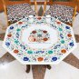 Marble White Custom End Table Top Lapis Semi Precious Floral Marquetry Art Decor