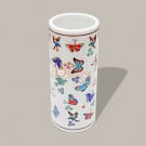 White Marble Flower Vase Handmade Butterfly Art Deco Stone Inlay Flowers Pot Art White Marble Flower Vase Handmade Butterfly Art Deco Stone Inlay Flowers Pot Art
