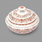White Marble Collectible Flower Vase Marquetry Carnelian Inlaid Floral Art Decor