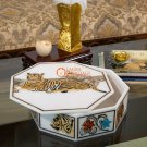Handmade Marble Collectible Jewelry Box Unique Tiger Art Multi Stone Floral Deco Handmade Marble Collectible Jewelry Box Unique Tiger Art Multi Stone Floral Deco
