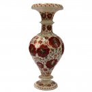 Marble White Handmade Flower Vintage Vase Carnelian Pietradura Fine Art Decor Marble White Handmade Flower Vintage Vase Carnelian Pietradura Fine Art Decor