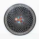 Black Marble Dining Top Table Mosaic Semi Precious Inlay Art Restaurant Decor