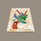 Unique random Mop Stone Art Serving Tray Piecock Inlaid Floral Art Kitchen Decor