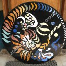 36" Black Dining Table With Marble Top Marquetry Inlay Arts Decor Hallway E367