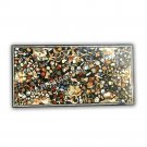 6'x3' Black Marble Dining Conference Table Top Floral Inlay Patio Decor E999