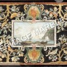 5'x3' Black Marble Dining Table Top Pietra Dura Inlay Living Room Decor H5227