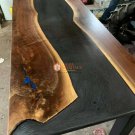 Rectangle Epoxy Black Resin Table Walnut Live Edge Handmade Design Patio Decor Rectangle Epoxy Black Resin Table Walnut Live Edge Handmade Design Patio Decor