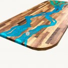 Live Edge Walnut Table ,Custom Order, Epoxy Blue Resin River Table, Natural Wood