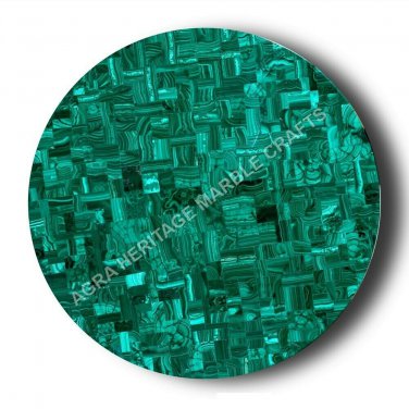 Green Marble Coffee Dining Table Top Malachite Inlay Random Stone Decor E1341