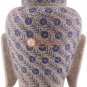 8" Decorative Marble Buddha Head Statue Lapis Floral Design Veterans Gifts Decor