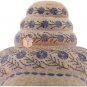 8" Decorative Marble Buddha Head Statue Lapis Floral Design Veterans Gifts Decor
