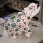 10" Trunk Up Marble Elephant Statue Malachite Inlay Design Living Decor H5719A