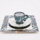 Rare Mop Stone Handmade Feed Serving Tray With Cup Set Handmade Kitchen Decor Rare Mop Stone Handmade Feed Serving Tray With Cup Set Handmade Kitchen Decor