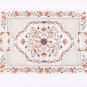 White Marble Handmade Food Serving Dining Tray Carnelian Floral Lattice Art Deco