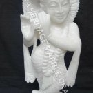 16" Marvelous Marble Krishna Religious Figurine Traditional Handmade Gift E915B