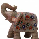 12" Marble Inlaid Jumbo Elephant Semi Precious Floral Wedding Gift Show Piece 12" Marble Inlaid Jumbo Elephant Semi Precious Floral Wedding Gift Show Piece