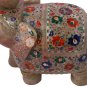 12" Marble Inlaid Jumbo Elephant Semi Precious Floral Wedding Gift Show Piece