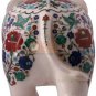 8" Marble Wild Elephant Lapis Peacock Inlay Design Art Thanksgiving Gift Special