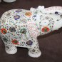 12" Modern Marble Stone Elephant for Sale Multi Inlay Wedding Gift Decor H5721B