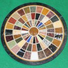 36" Marble Dining Corner Table Top Multi Mosaic Inlay Design Patio Decor H4778B