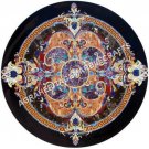 36" Black Marble Round Dining Table Top Scagliola Inlay Unique Work Decor E506