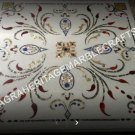 36" White Marble Dining Table Top Precious Inlay Arts Living Room Decor E512