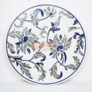 41"x41" Marble White Round Custom Table Top Lapis Semi Precious Inlay Art Decor