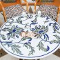 41"x41" Marble White Round Custom Table Top Lapis Semi Precious Inlay Art Decor
