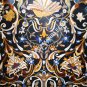 48" Black Marble Dining Room Table Top Collectible Pietra Dura Inlaid Stone E601