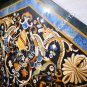 48" Black Marble Dining Room Table Top Collectible Pietra Dura Inlaid Stone E601