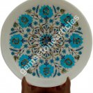 12" Marvulesh Inlaid Dinning Plate Turquoise Floral Christmas Gift Decor Arts 12" Marvulesh Inlaid Dinning Plate Turquoise Floral Christmas Gift Decor Arts