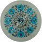 12" Marvulesh Inlaid Dinning Plate Turquoise Floral Christmas Gift Decor Arts