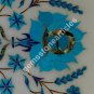 12" Marvulesh Inlaid Dinning Plate Turquoise Floral Christmas Gift Decor Arts