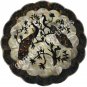 12"x12" Modern Inlaid Dish Plate Peacock Semi Precious Floral Art Christmas Gift