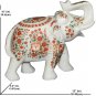 10" Marble Top Elephant Inlaid Carnelian Marquetry Floral Art Columbus Gift Deco