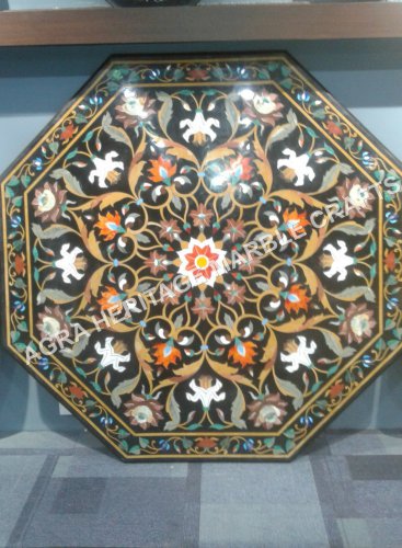 36" Octagon Marble Dining Restaurant Table Top Precious Inlay Decorative E348