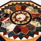 36" Marble Bedroom Corner Table Top Marquetry Multi Inlay Occasional Decor E488A