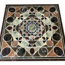 Marble Side 38" Dining Table Top Pietra Dura Inlay Living Furniture Decor E1509