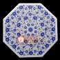 31" Marble Coffee Center Table Top Lapis Lazuli Inlay Floral Kitchen Decor H029