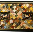 Black Marble Mosaic Dining Table Top Decorative Marquetry Inlaid Art Decor E1635