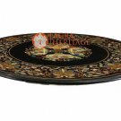 Marble Round Dining Table Top Pietra Dura Inlay Conference Office Decor E1647