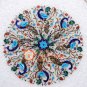 24" Marble Coffee Table Top Peacock Pauashell Multi Inlay Floral Design H038
