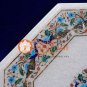 24" Marble Coffee Table Top Peacock Pauashell Multi Inlay Floral Design H038
