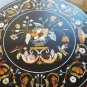 Marble Round Dining Table Top Pietrradura Inlay Housewarming Gift For Her E1678