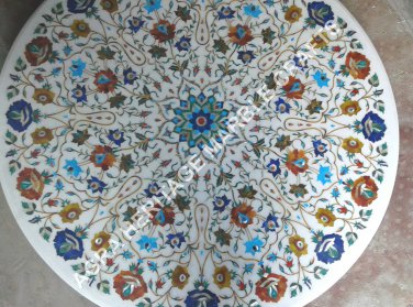 36" Multi Marble Marble Round Dining Hallway Table Top Decorative Garden E359