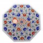 32" Marble Coffee Table Top Multi Inlay Stone Floral Peacock Art Home Decor H030