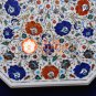32" Marble Coffee Table Top Multi Inlay Stone Floral Peacock Art Home Decor H030