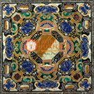 Hard Stone Pietra Dura Marble Dining Table Top Lapis Lazuli Inlay Decor E1590
